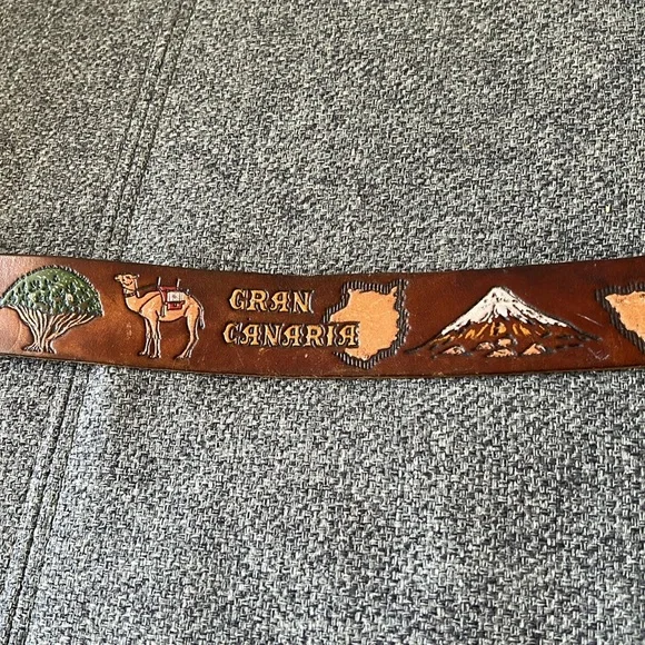 Vintage Canary Islands Leather Belt - Picture 5 of 10